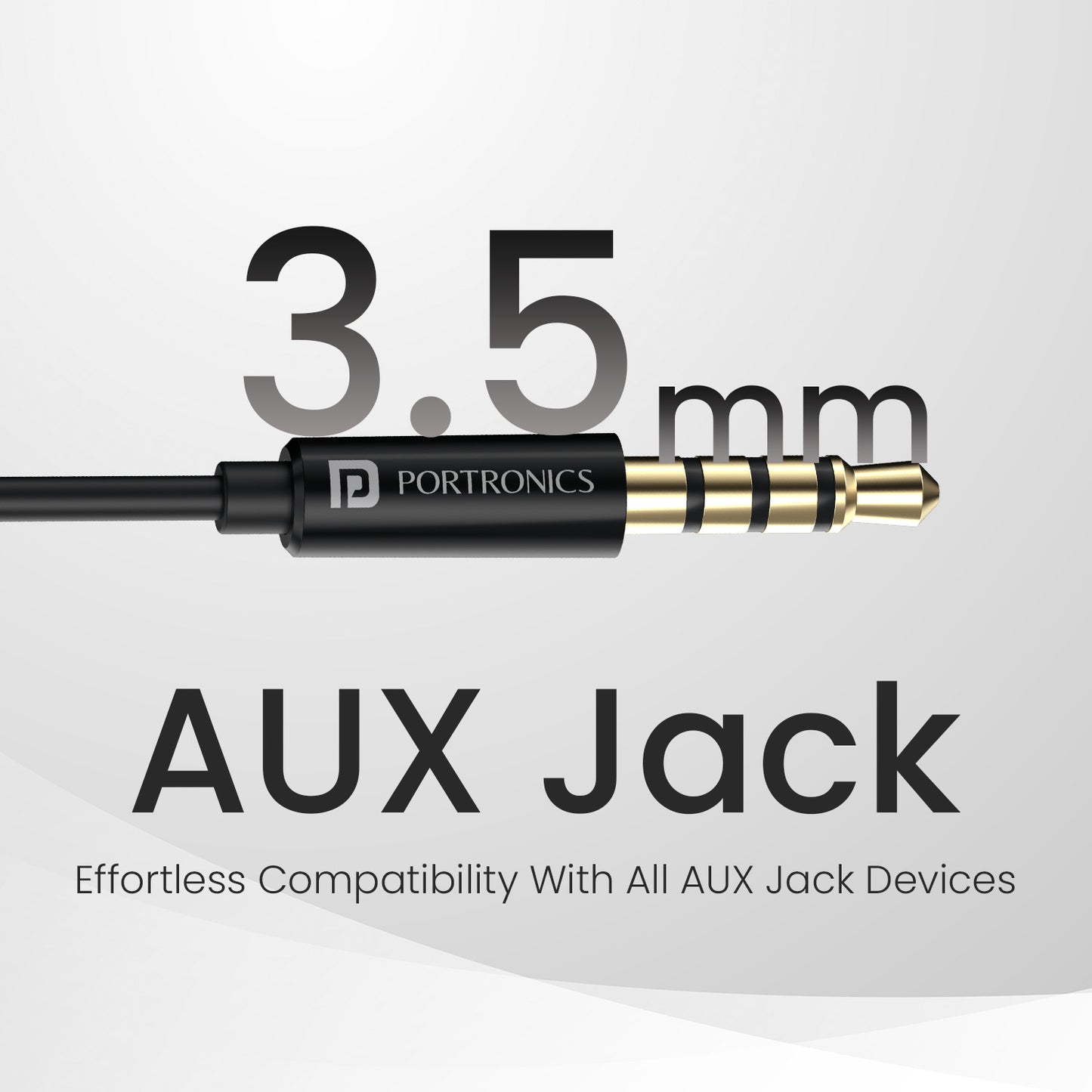 Black best Wired Earphone Portronics Conch Theta A uses 3.5mm jack for universal use with smartphones, tablets, and laptops