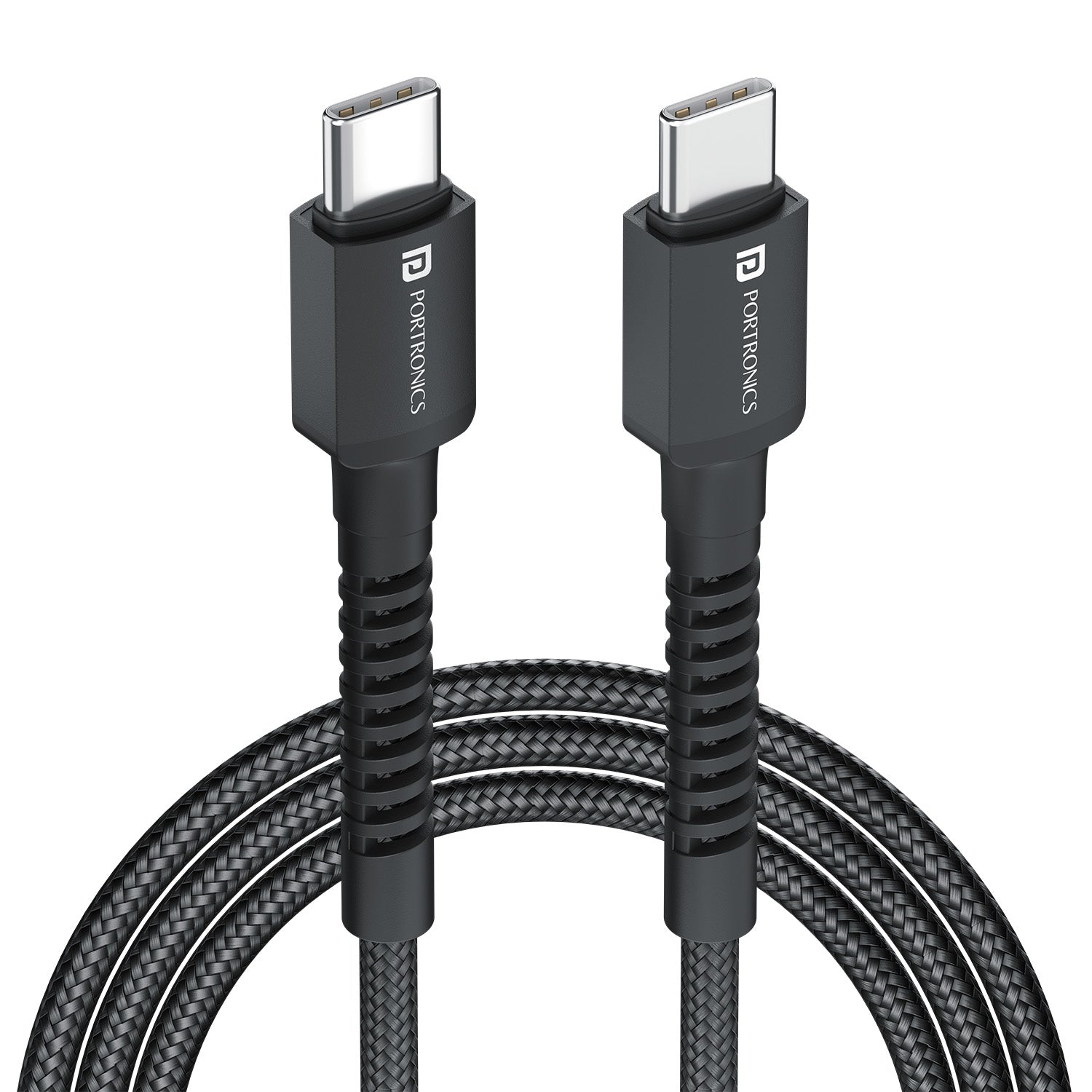 Konnect X - C to C Cable Nylon Braided 1M 60W — Portronics