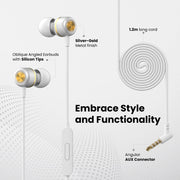 Portonics Conch 10 in ear wired headphones |stylish wired headset with functionality