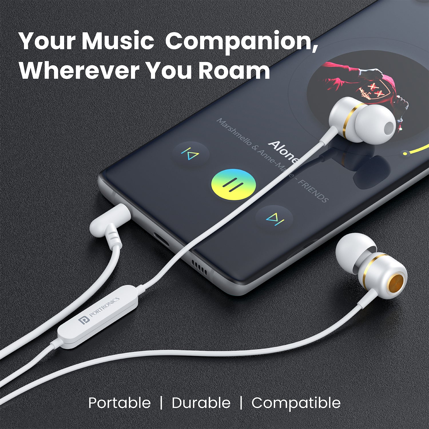 Portronics Conch 10 In Ear Wired Earphone with 3.5mm Jack