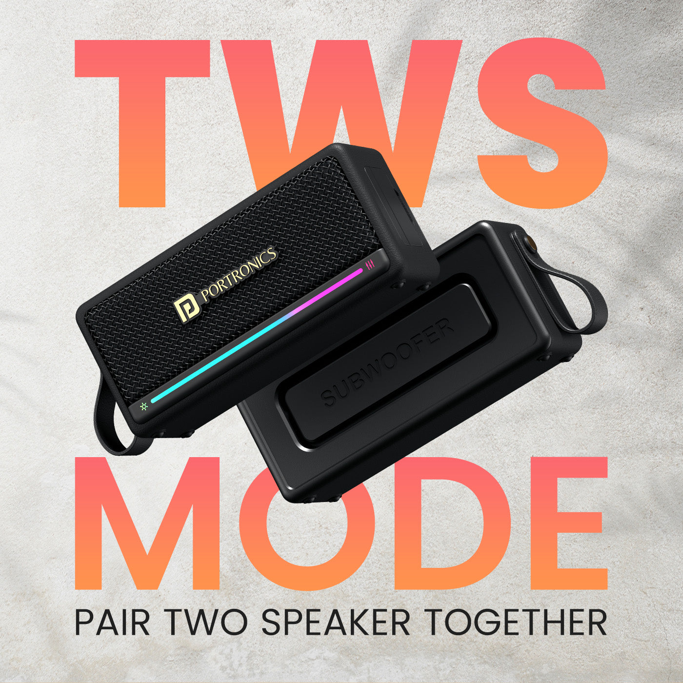 Black harmony mini mini wireless speaker | tws mode pair two speakers bluetooth speakers | double the fun with wider stereo soundstage | buy bluetooth speakers with true wireless stereo mode