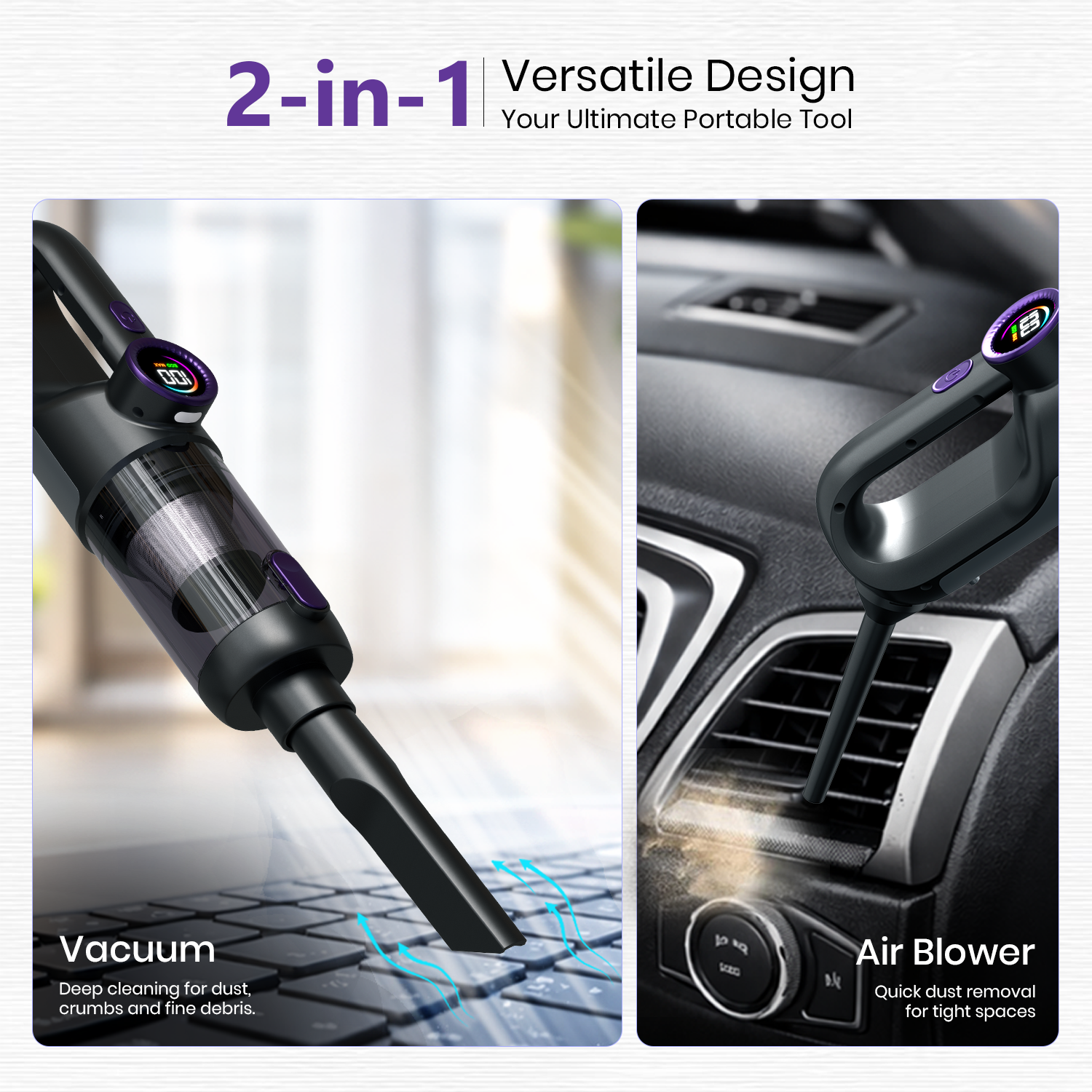 portronics vacuum cleaner mopcop prime | best 2 in 1 vacuum cleaner and blower for home and car | handy vacuum cleaner chargeable vacuum cleaner portable vacuum