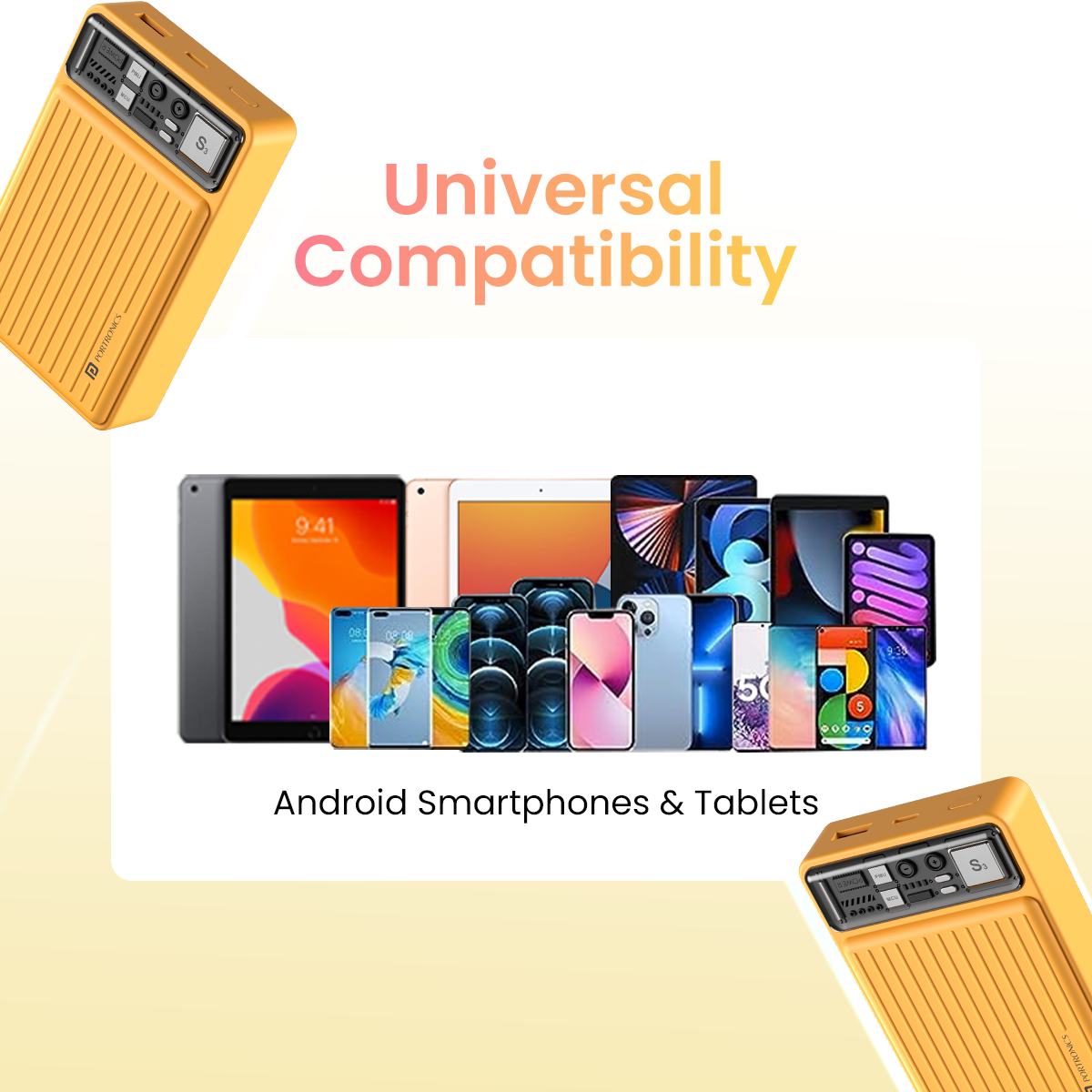 Yellow Best powerbank for mobile with robust build – Portronics Luxcell Mini 20K offers high-speed charging at a reliable powerbank price