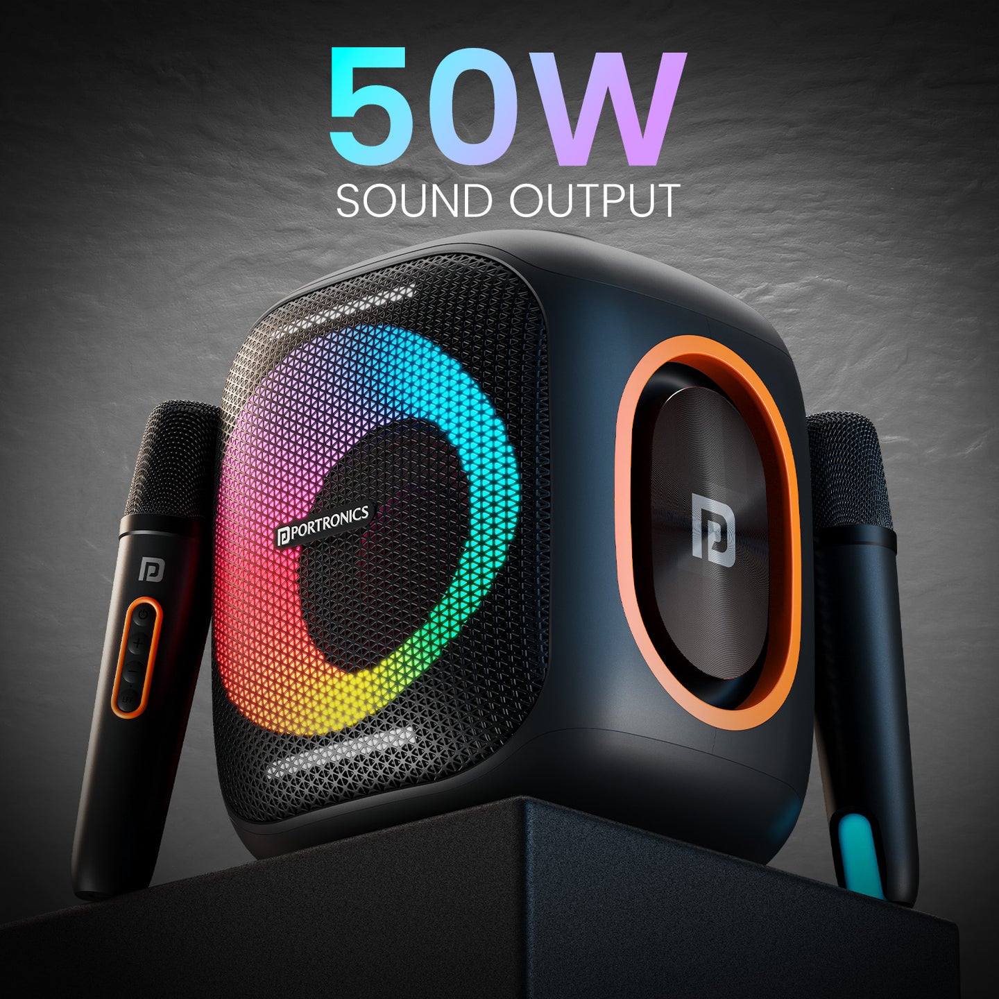 Portronics Dash 10 Wireless Party Speaker with Karaoke Mic