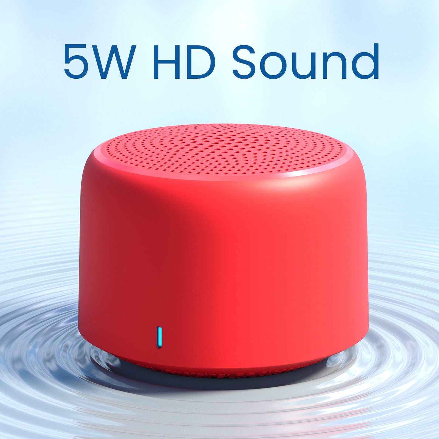 Red Portronics Pico Portable Mini Speaker | Wireless Bluetooth Speaker with 5W Sound & Rechargeable Battery