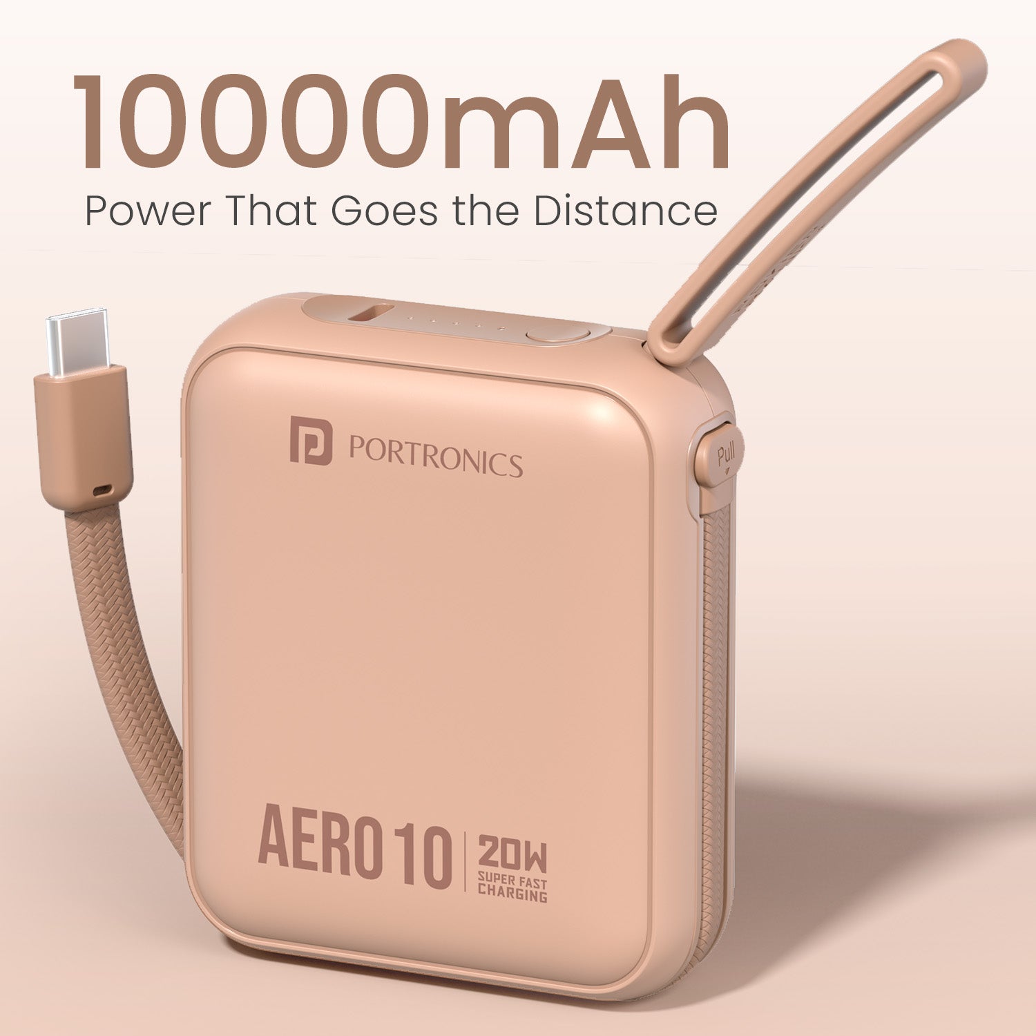 Mocha portronics aero 10k 10000mah portable charger | 10000mah reliable battery for charging smartphones earbuds tablets and smartwatches | power bank for iphone mobile and type c devices for long outdoor trips | which 10000mah power bank is best for travel and daily use in india