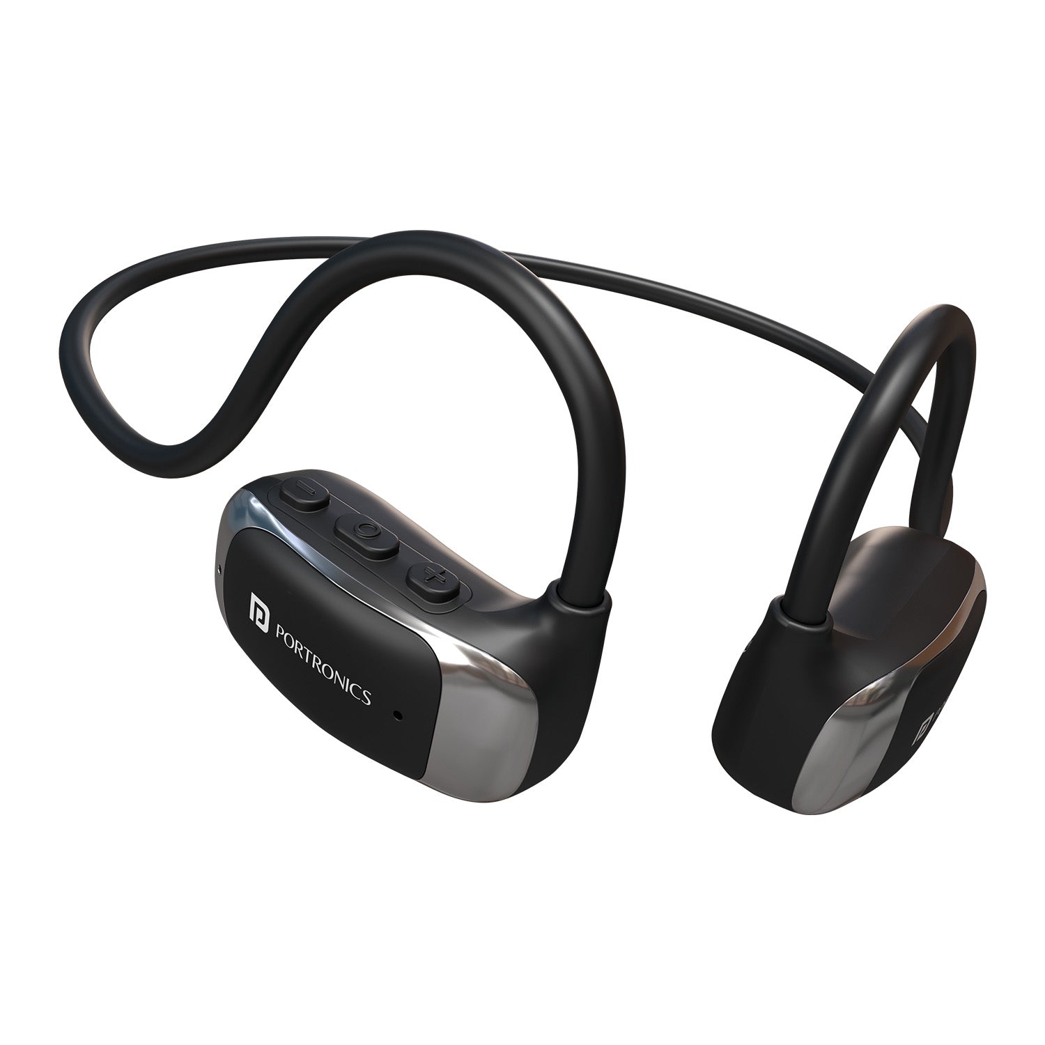 portronics aero tune wireless stereo headset with open air conduction technology | best neckband earphones with bluetooth connectivity and hd microphone | wireless neckband for workouts commuting and outdoor use