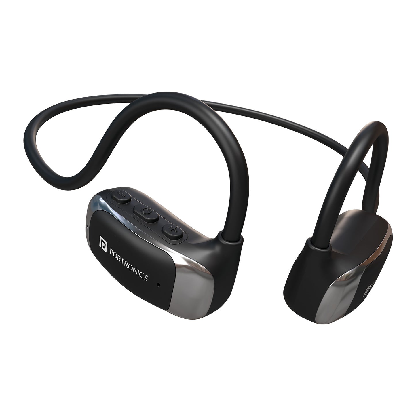 portronics aero tune wireless stereo headset with open air conduction technology | best neckband earphones with bluetooth connectivity and hd microphone | wireless neckband for workouts commuting and outdoor use