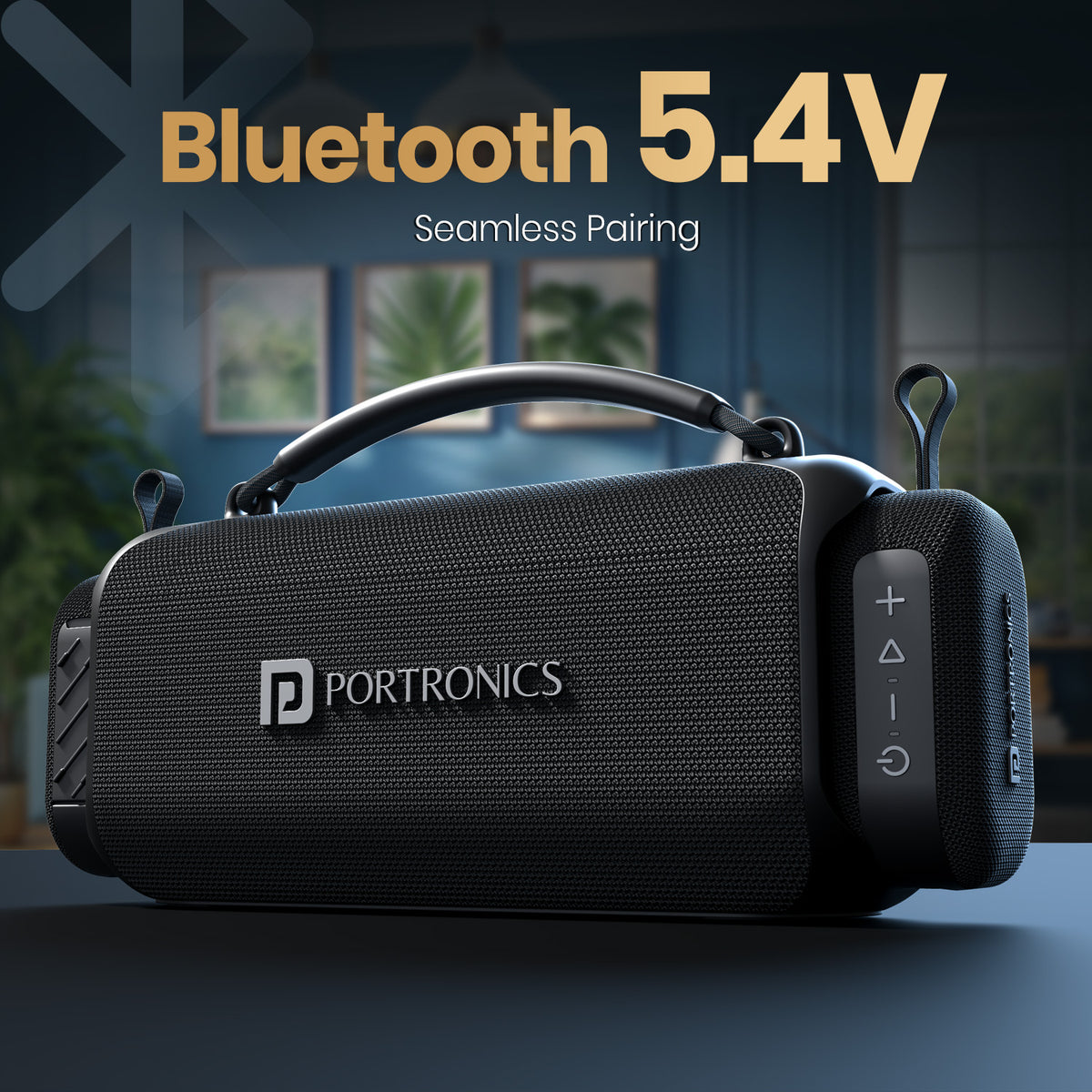 portronics auratrio bluetooth 5.4 speaker | advanced bluetooth 5.4 pairing with dedicated tactile volume and playback buttons wireless bluetooth speaker | fast and stable music streaming from smartphones and laptops wireless speakers | best bluetooth 5.4 speaker with low latency wireless streaming