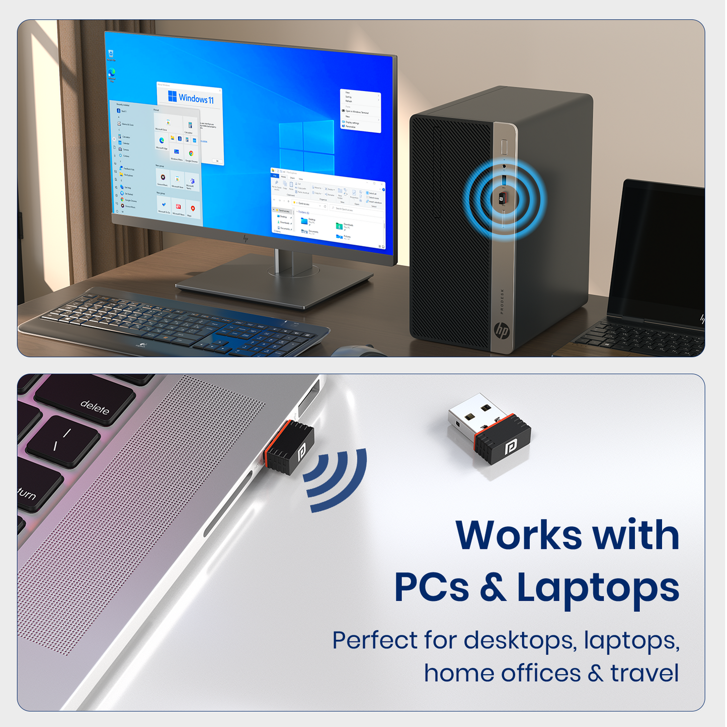 portronics bluefi usb wifi bluetooth dongle | high speed wireless adapter up to 650 mbps | usb bluetooth wifi dongle for pc without built in connectivity