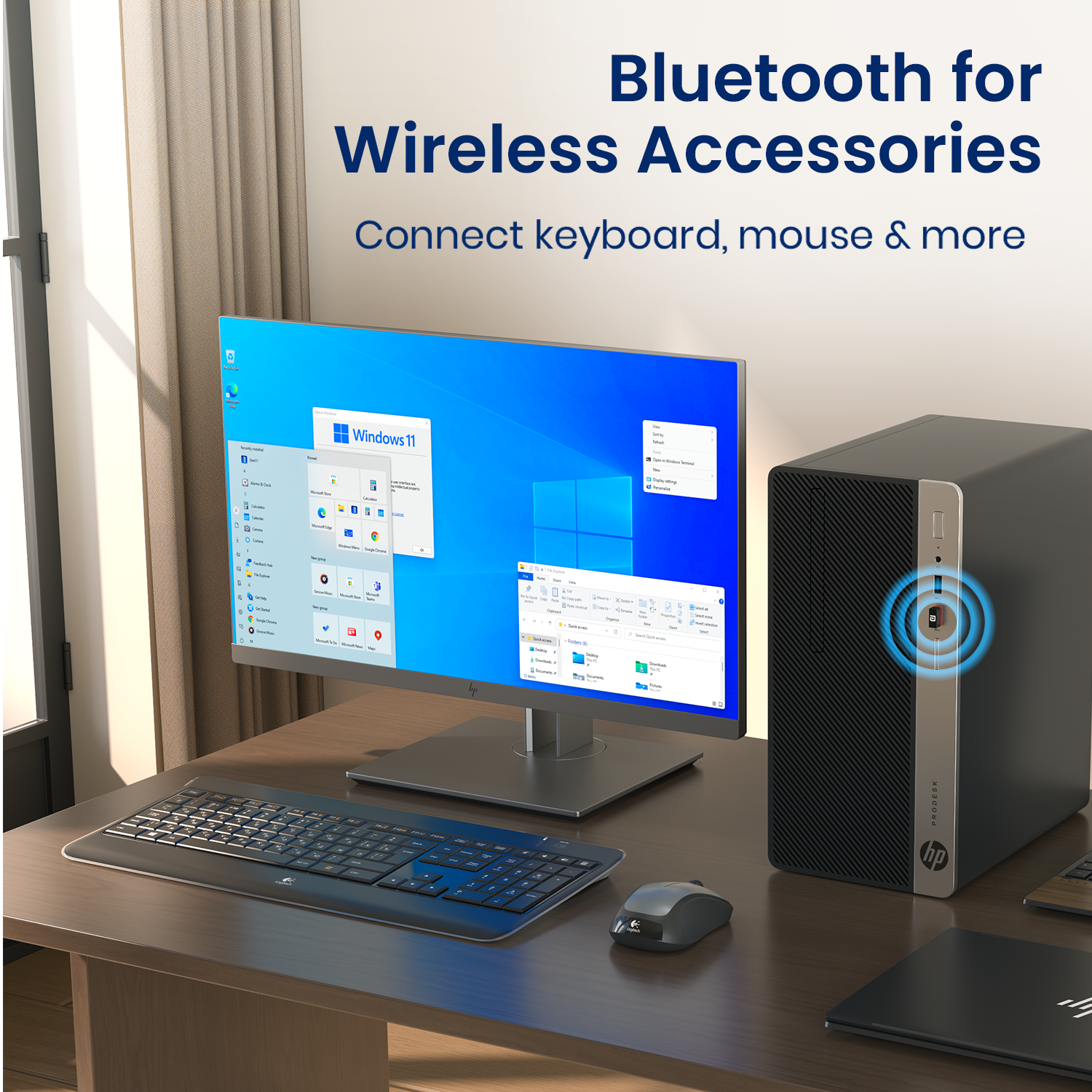 portronics bluefi usb | wi-fi and bluetooth usb dongle for keyboard mouse and headphones | bluetooth dongle for pc and wifi connectivity combined