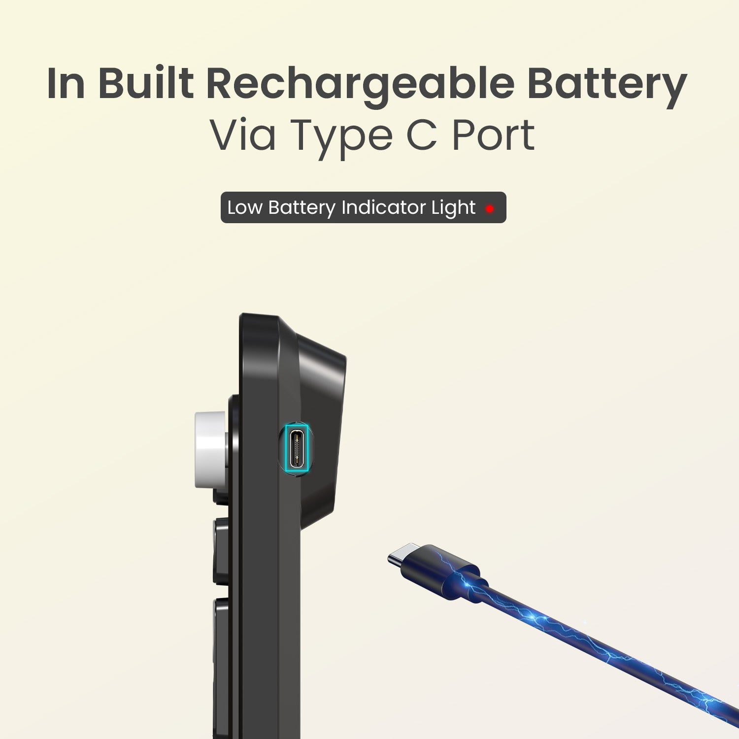 Black portronics bubble 4.0 rechargeable wireless keyboard with in-built battery charged via type-c port and low battery indicator light | keyboard for laptop and computer with modern usb-c charging eliminating the need for disposable batteries | wireless keyboard with type-c rechargeable design for laptop keyboard online users