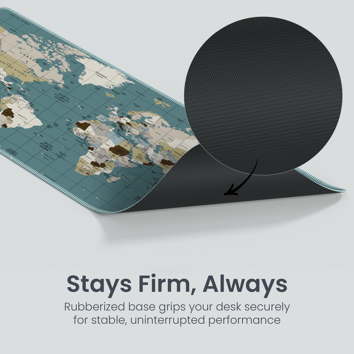 Blue portronics comfipad atlas printed mouse pad  high definition world map with clearly marked countries and oceans ideal for work study and gaming | premium mousepad for pc and computer accessories for educational and creative desk setups | check mouse pad price online