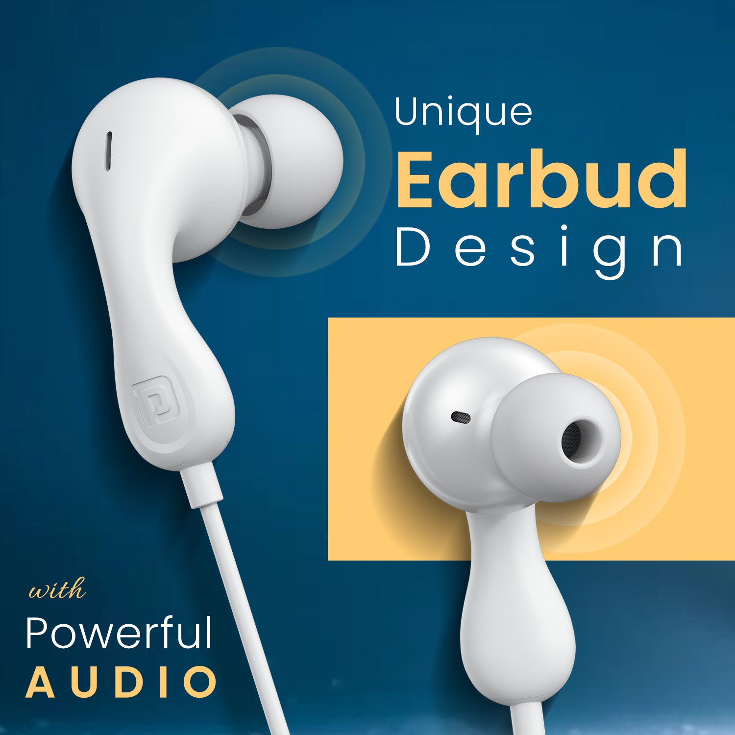 portronics conch kappa audio headset | durable anti tangle round cable | daily commute earphone with mic | durable wired earphones with microphone