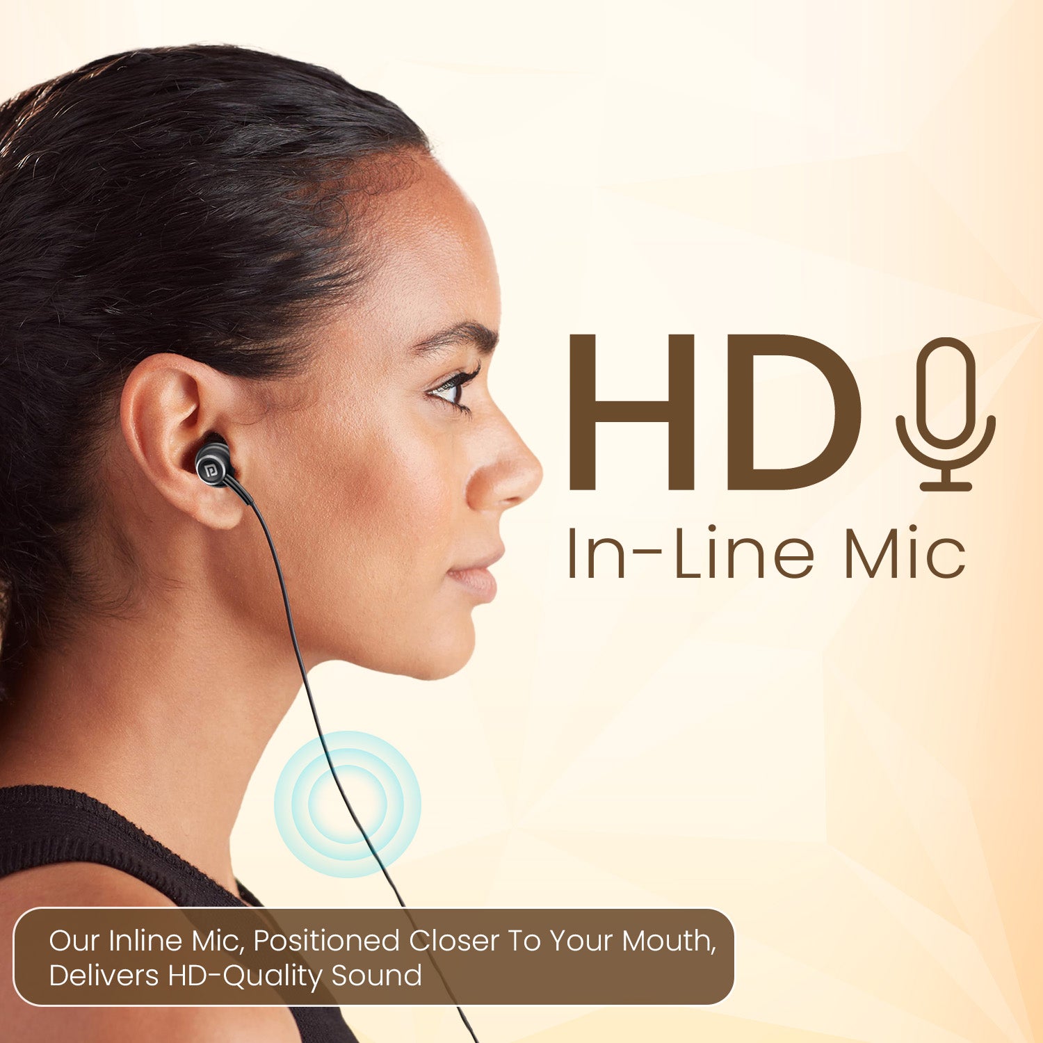 Black portronics conch sigma audio earphones | passive noise dampening ear tips | noisy commute earphone with mic | noise isolating type c earphones