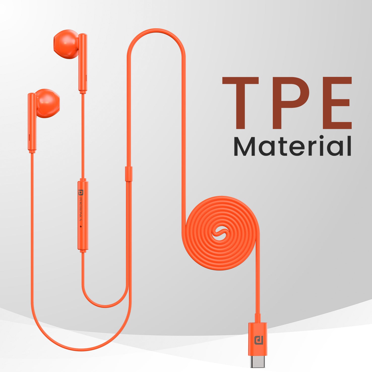 Orange portronics conch theta c laptop headset | latency free wired connection | pc competitive gaming earphone with mic | low latency wired gaming earphones