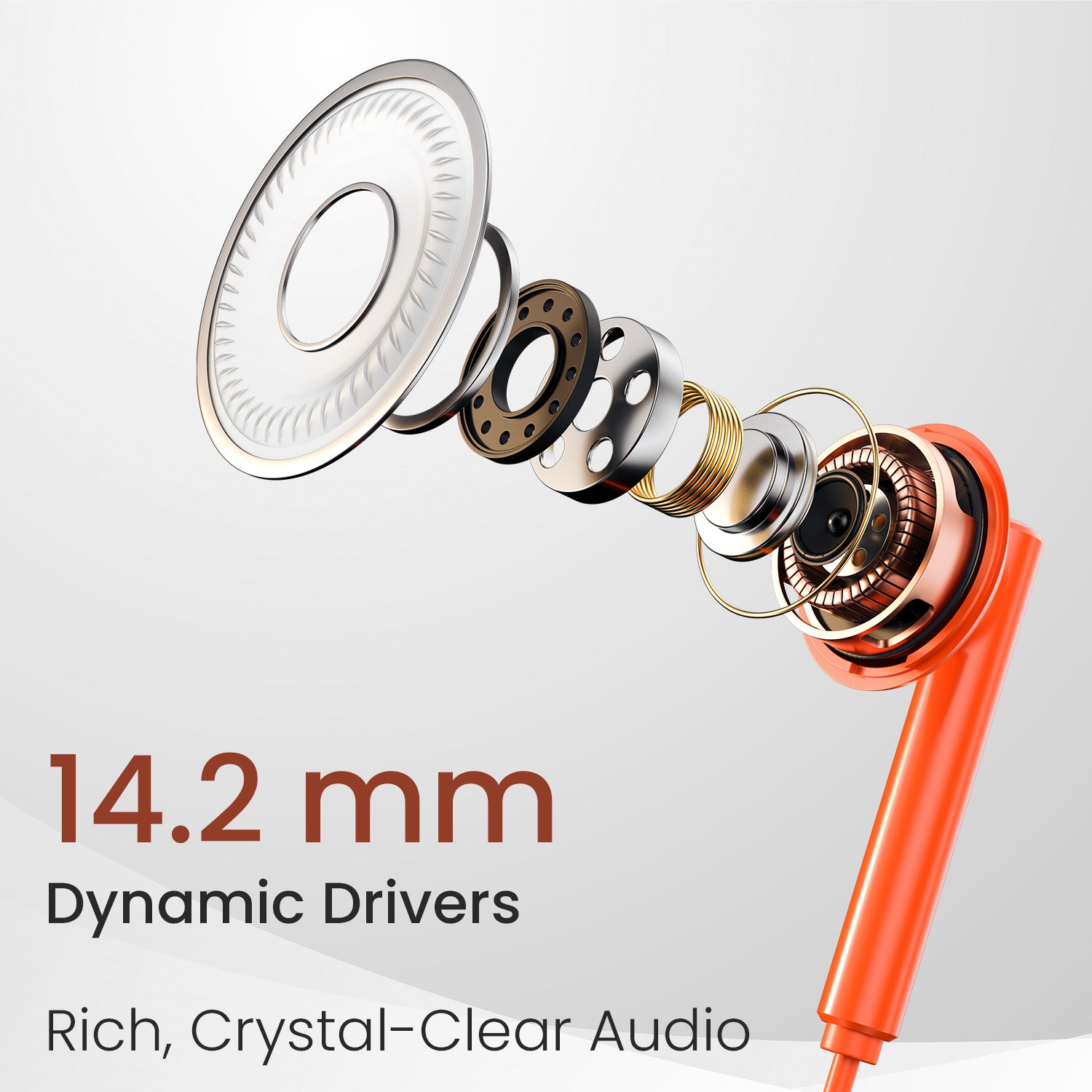 Orange portronics conch theta c mobile earphones | seamless plug and play usb c | youtube streaming earphone with mic | plug and play type c earphones