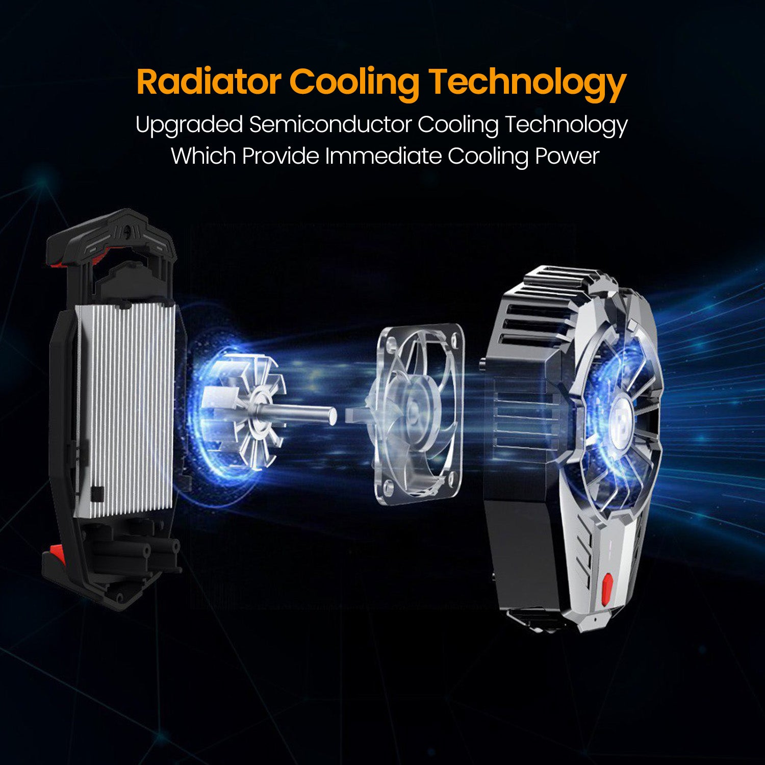 portronics cool pulse upgraded semiconductor radiator cooling technology | immediate cooling power with advanced heat dissipation mechanism | portable rechargeable fan for heavy mobile gaming and daily use | best radiator cooling technology fan for smartphones