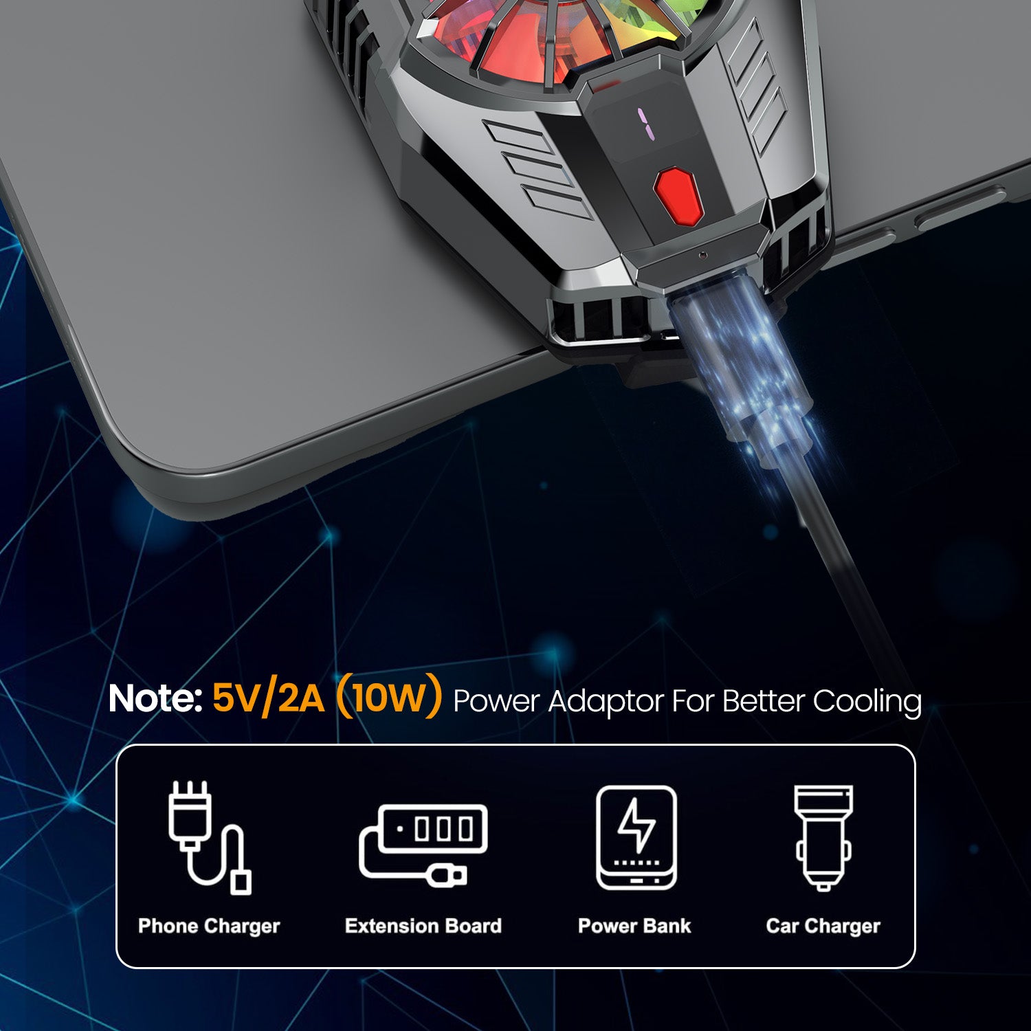 portronics cool pulse usb rechargeable mobile fan | 5v 2a 10w power adaptor compatible with phone charger power bank and car charger | chargeable mini fan with multiple power source compatibility | best usb fan compatible with power bank and car charger