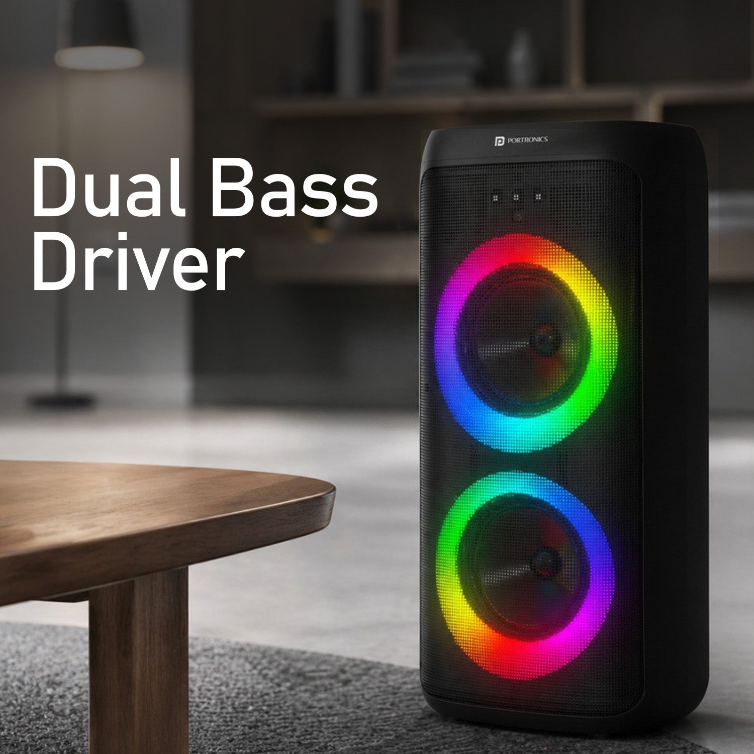 portronics dash 14 120W party speaker with mic max output delivering deep bass and room filling audio as best party speakers with bass for house parties and events | wireless party speaker with powerful sound | bluetooth party speaker under 10000 india