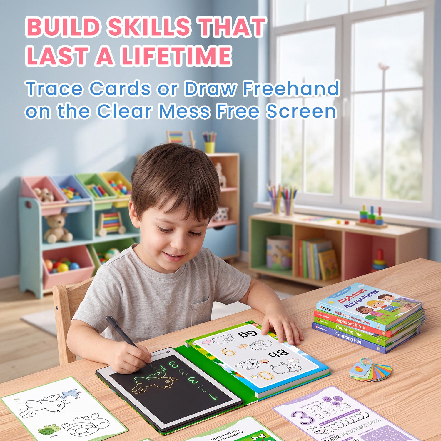 portronics draw buddy kids drawing tablet | interactive lcd tracing screen for freehand drawing | educational tablet for toddlers and preschoolers | tracing tablet for kids learning at home