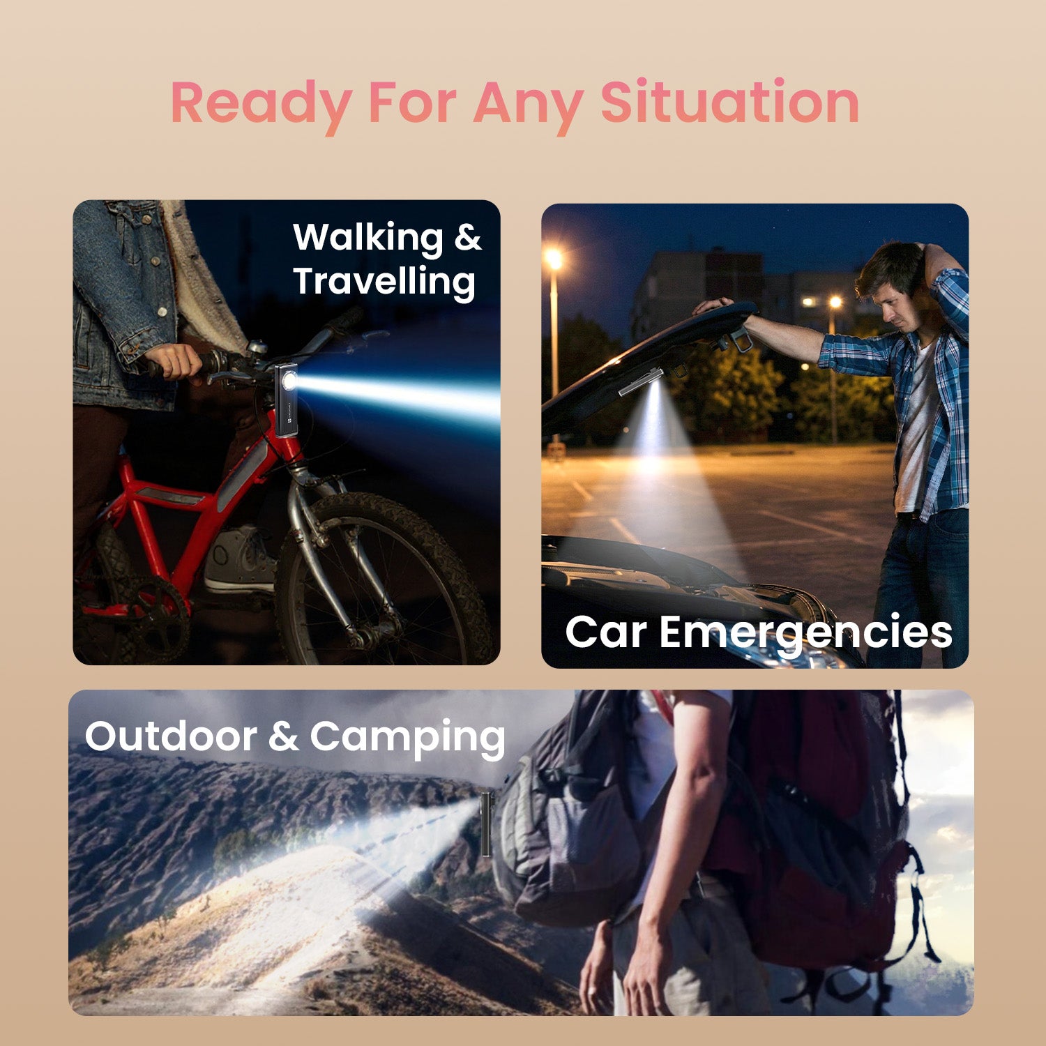 portronics eco glow bolt rechargeable led torch light | durable aluminium flashlight led torch light with focused beam for car emergencies and night walks