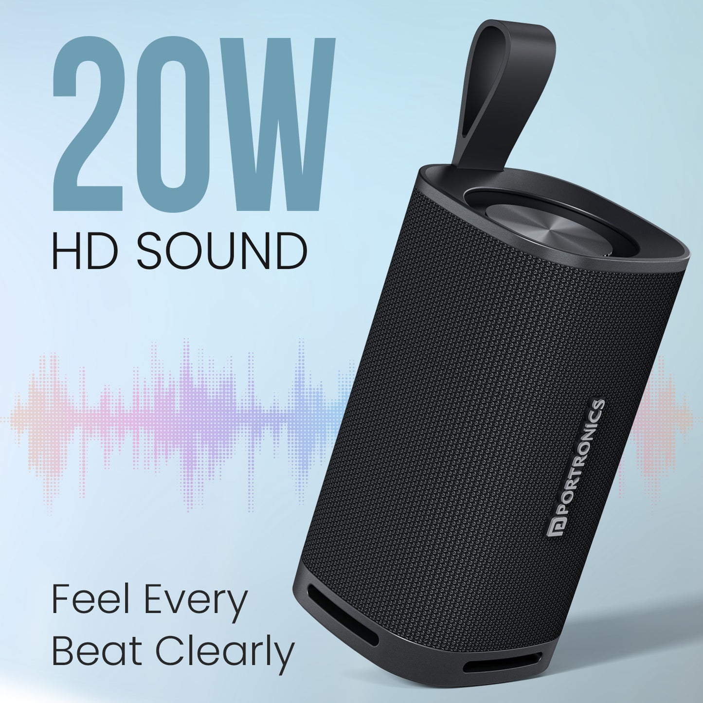 portronics fynix mini 20w wireless mini speaker | punchy sound, stable connection, tws pairing wireless mini speaker | gym workouts & daily use wireless bluetooth speaker