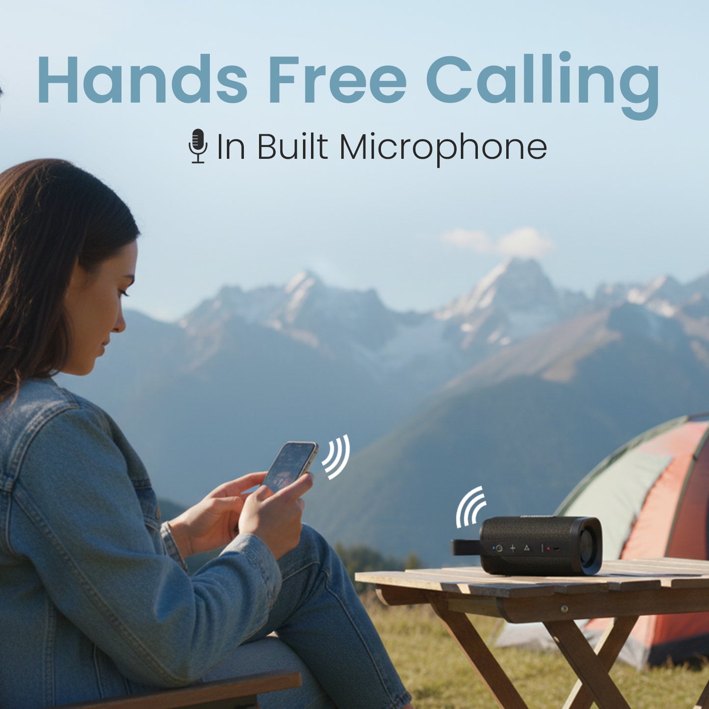 portronics fynix mini portable speakers | built-in mic calling, low latency audio, compact design portable speakers | office meetings & commuting speaker with mic