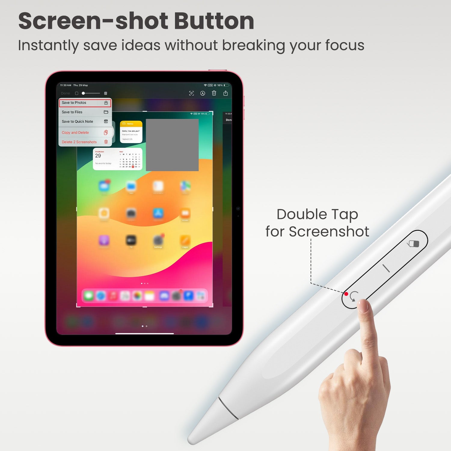 portronics glide pro stylus pen | instant screenshot capture button touchscreen pen | quick idea saving without breaking focus digital stylus | best stylus for ipad productivity
