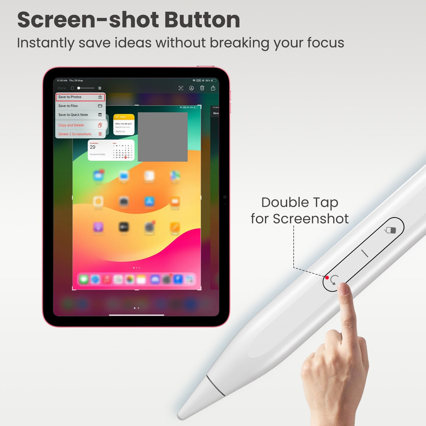 portronics glide pro stylus pen | instant screenshot capture button touchscreen pen | quick idea saving without breaking focus digital stylus | best stylus for ipad productivity