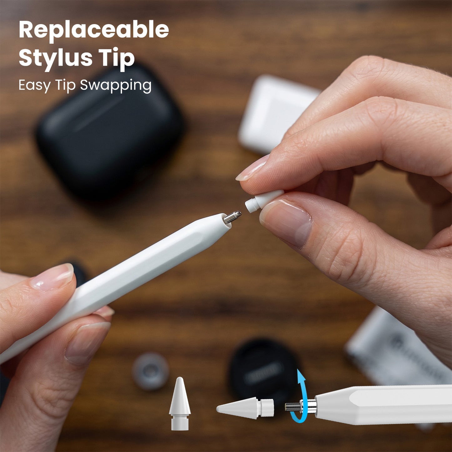 portronics glide pro replaceable tip stylus | easy screw on replaceable tip mechanism stylus pen for tablet | long term durability for writing and sketching precision stylus | buy replaceable tip stylus pen online
