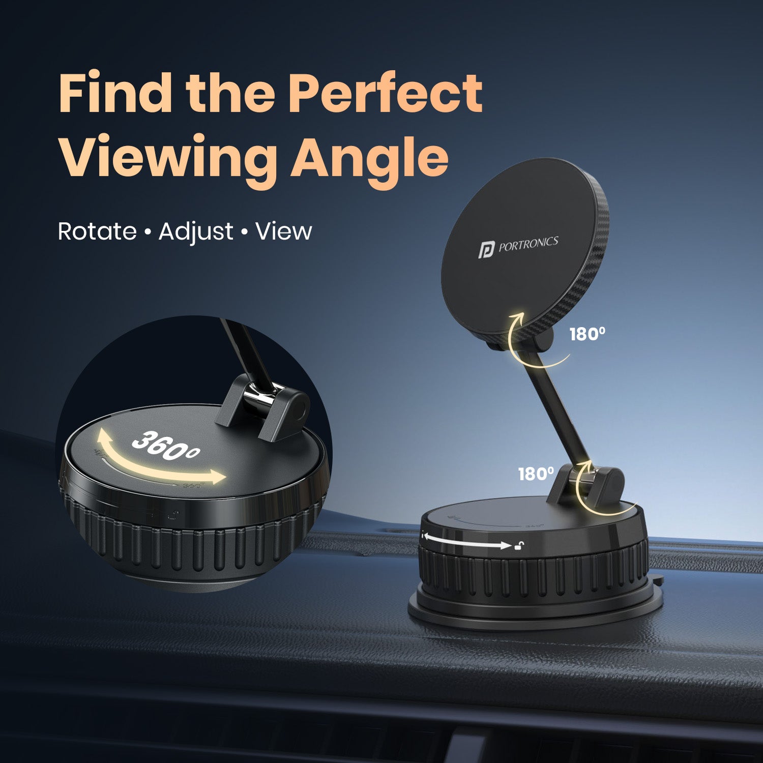 portronics hold x prime 180 degree adjustable stand | three hundred sixty degree rotatable base 360 degree rotatable stand | portrait landscape viewing layout hands free phone holder | mobile stand best mobile stand for watching videos on desk