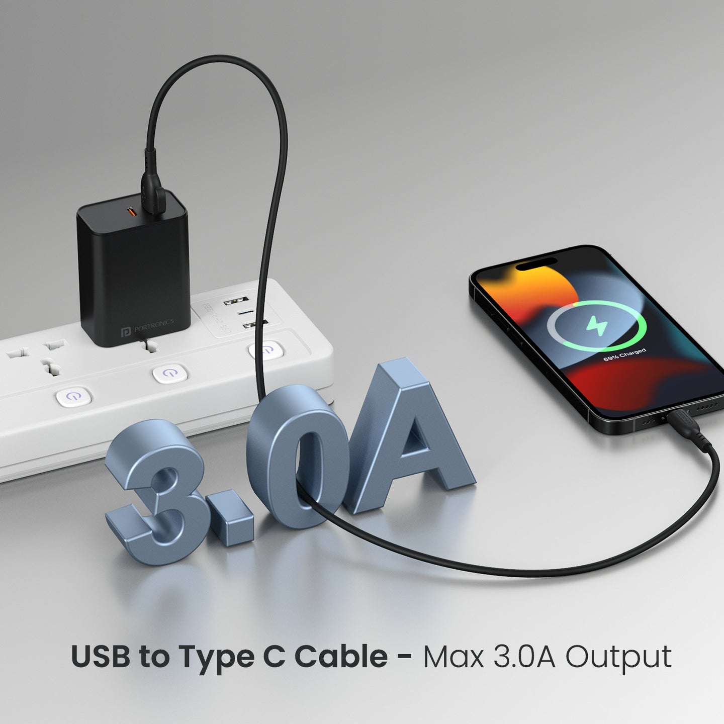 Portronics Konnect Core 3 - USB TO Type C thumbnail 2