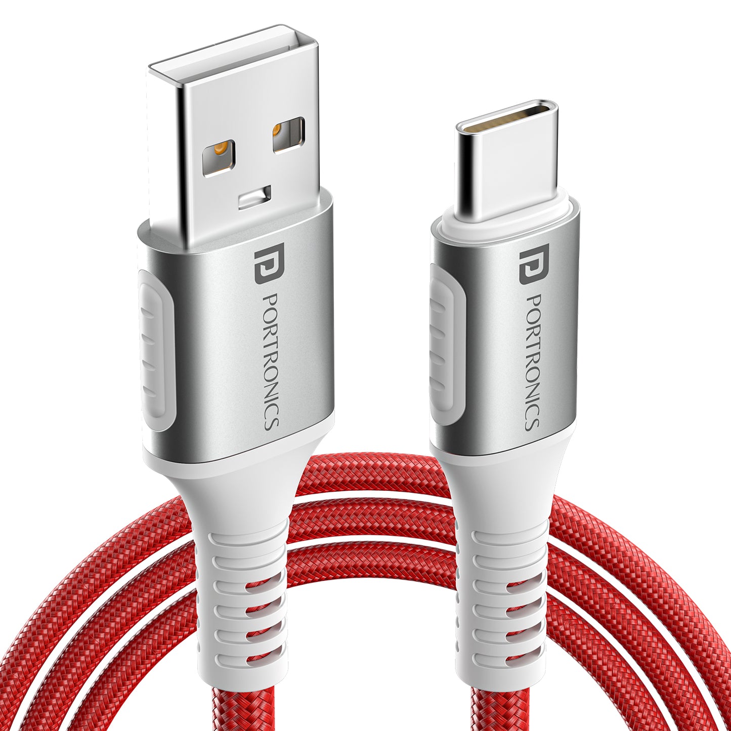 portronics konnect y usb to type-c cable | 6.0a high current fast charging cable with usb cable to type c interface | type c charging cable for mobile android smartphones