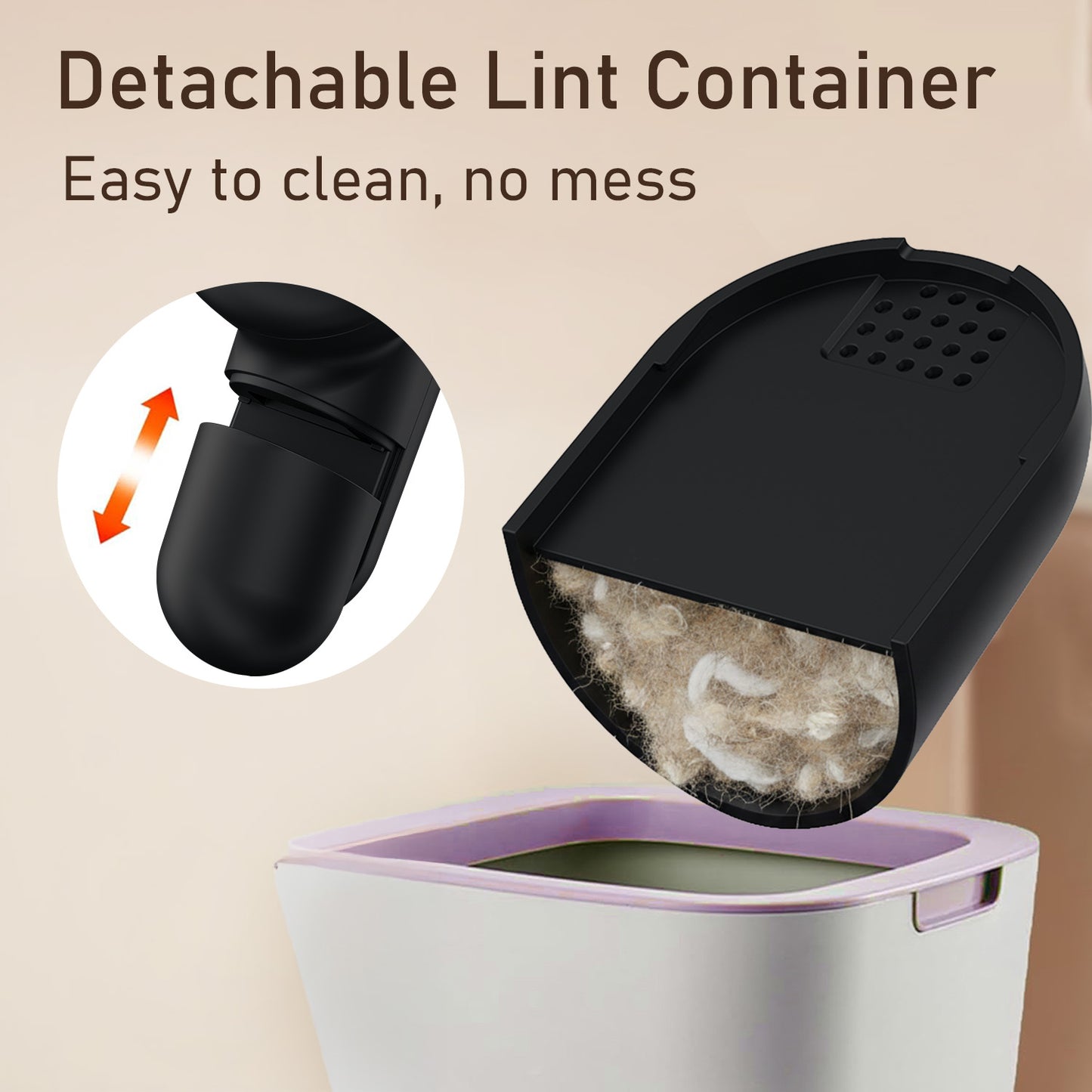 portronics lint x fabric shaver | detachable lint collection container for easy cleaning | rechargeable cloth lint remover with hygienic maintenance