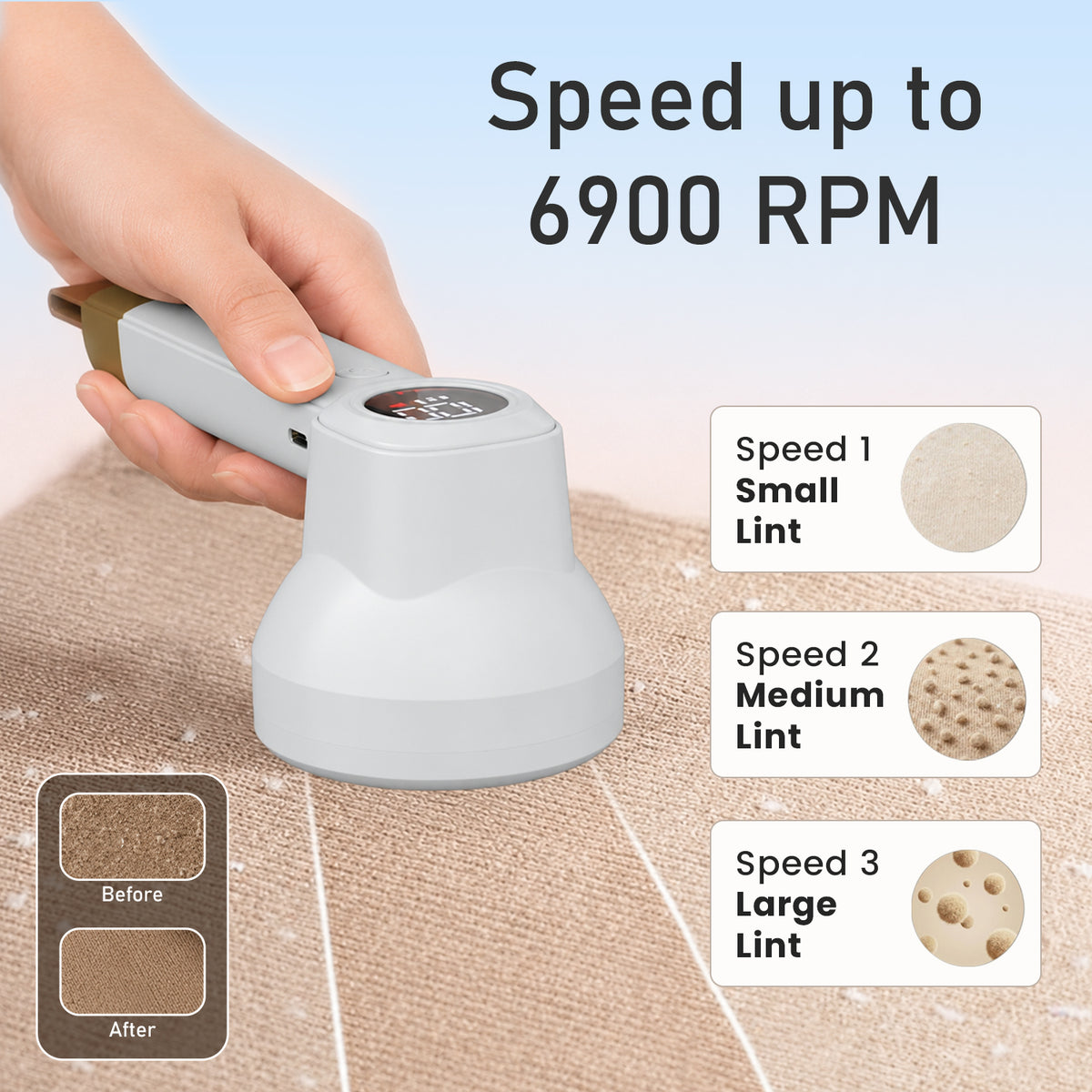 portronics lint x pro 6900 rpm lint remover | three adjustable speed modes for light medium and heavy fuzz | reviving winter coats and knitwear | high speed electric lint remover price