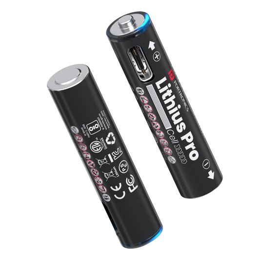 portronics lithius pro aaa rechargeable aaa lithium batteries with type c charging port | lithius cell aaa usb-c rechargeable lithium-ion battery with 542mah capacity and 1.5v output | portronics lithium cell for everyday devices available online in india