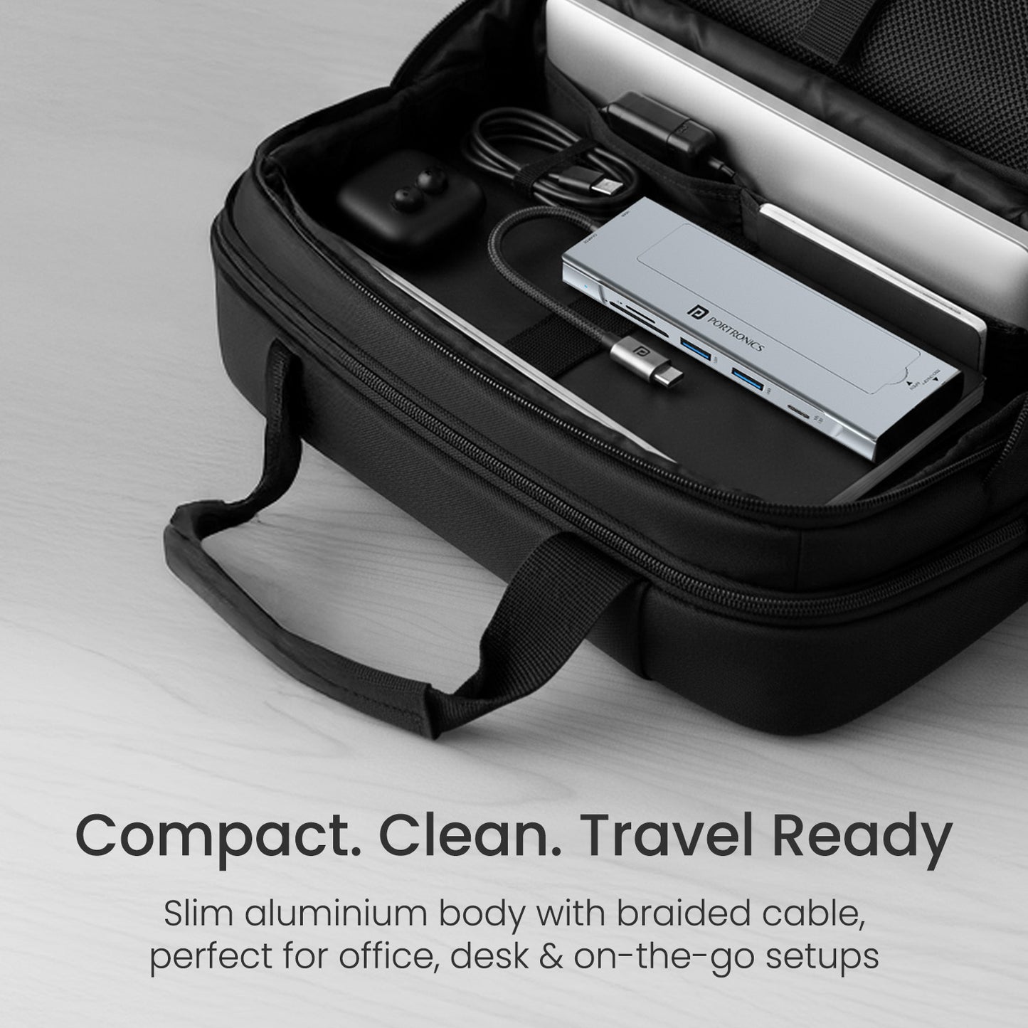 portronics mport space usb hub type c | usb hub with smart ssd on off switch led indicator and high speed data sync | multiport usb hub for creators and professionals| best multiport usb hub for travel