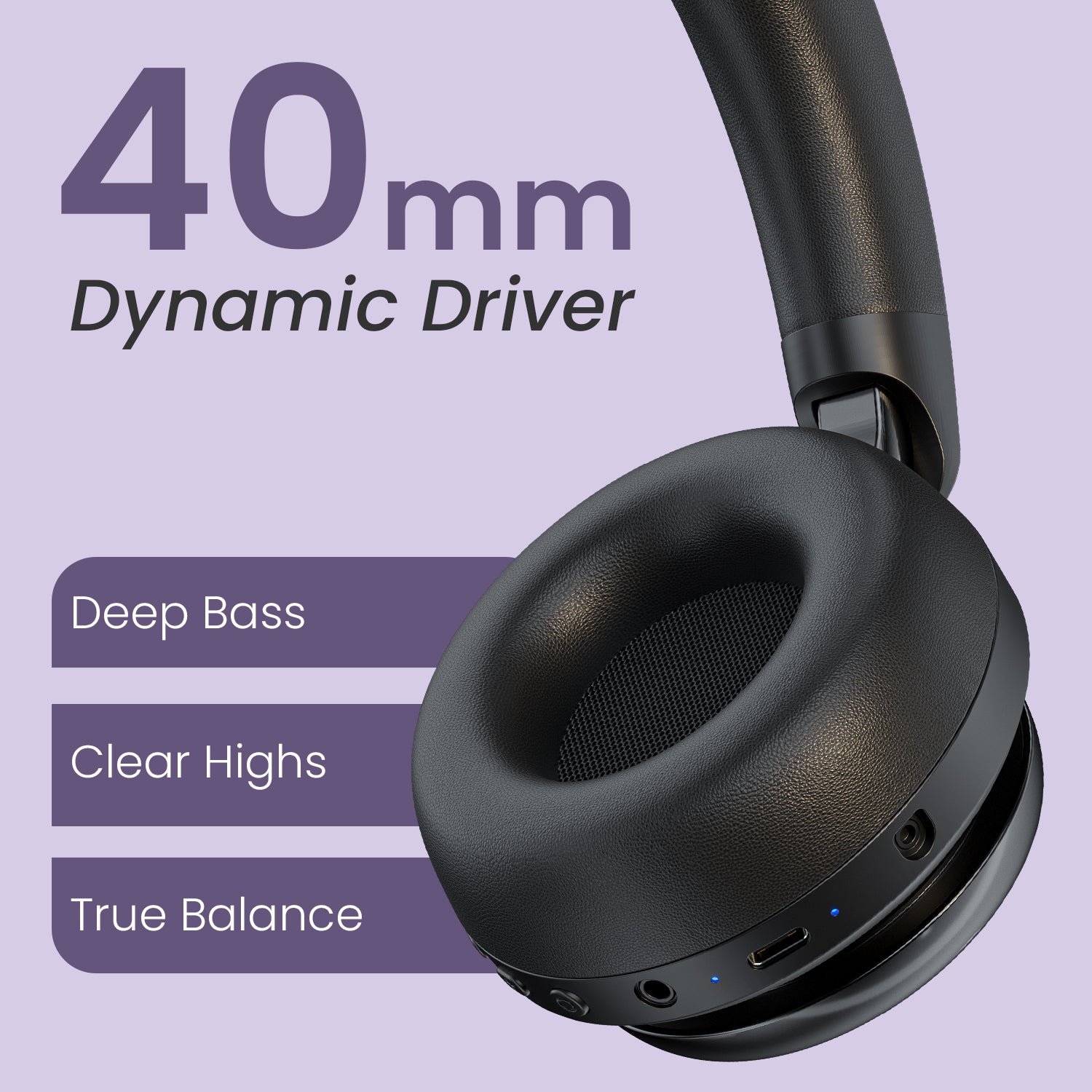 portronics muffs m7 gaming headphones | 40mm dynamic driver for powerful bass and immersive surround sound | wireless gaming headphones with mic delivering rich audio for competitive gaming