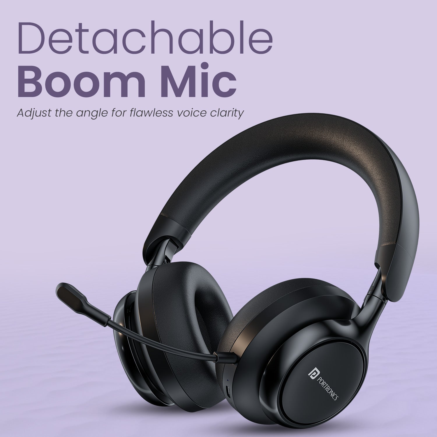 portronics muffs m7 headphone with mic | detachable boom mic for clear communication in gaming and online meetings | gaming headphones with mic designed for team chats calls and work from home