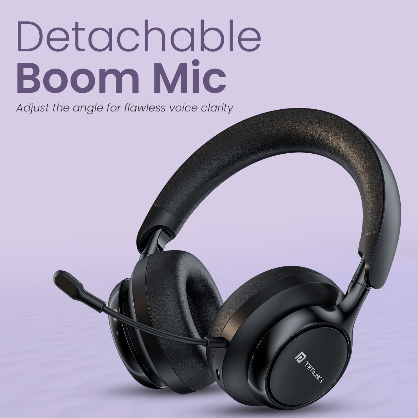 portronics muffs m7 headphone with mic | detachable boom mic for clear communication in gaming and online meetings | gaming headphones with mic designed for team chats calls and work from home
