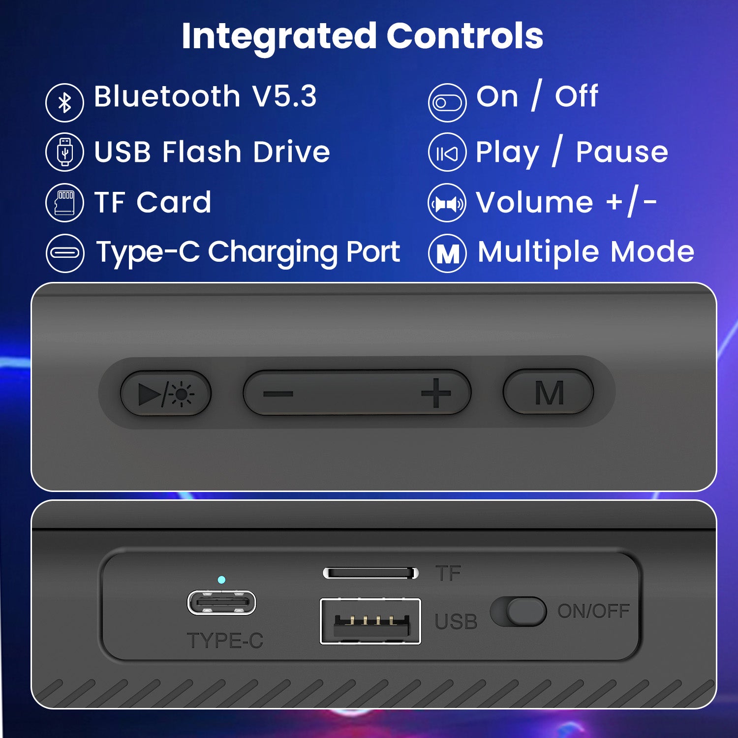 portronics plugs 3 usb speaker | volume controls and multiple ports including type c and memory card slots sd card speaker | playing tracks from flash drives and memory cards directly usb flash drive speaker | usb speaker with tf card slot
