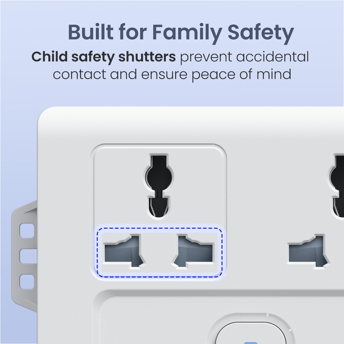 portronics power plate 10 child safety shutters on power socket extension with built-in protection against accidental contact | family-safe electric extension board with overload surge and short-circuit protection for worry-free usage | best power strip with child safety features for homes with kids