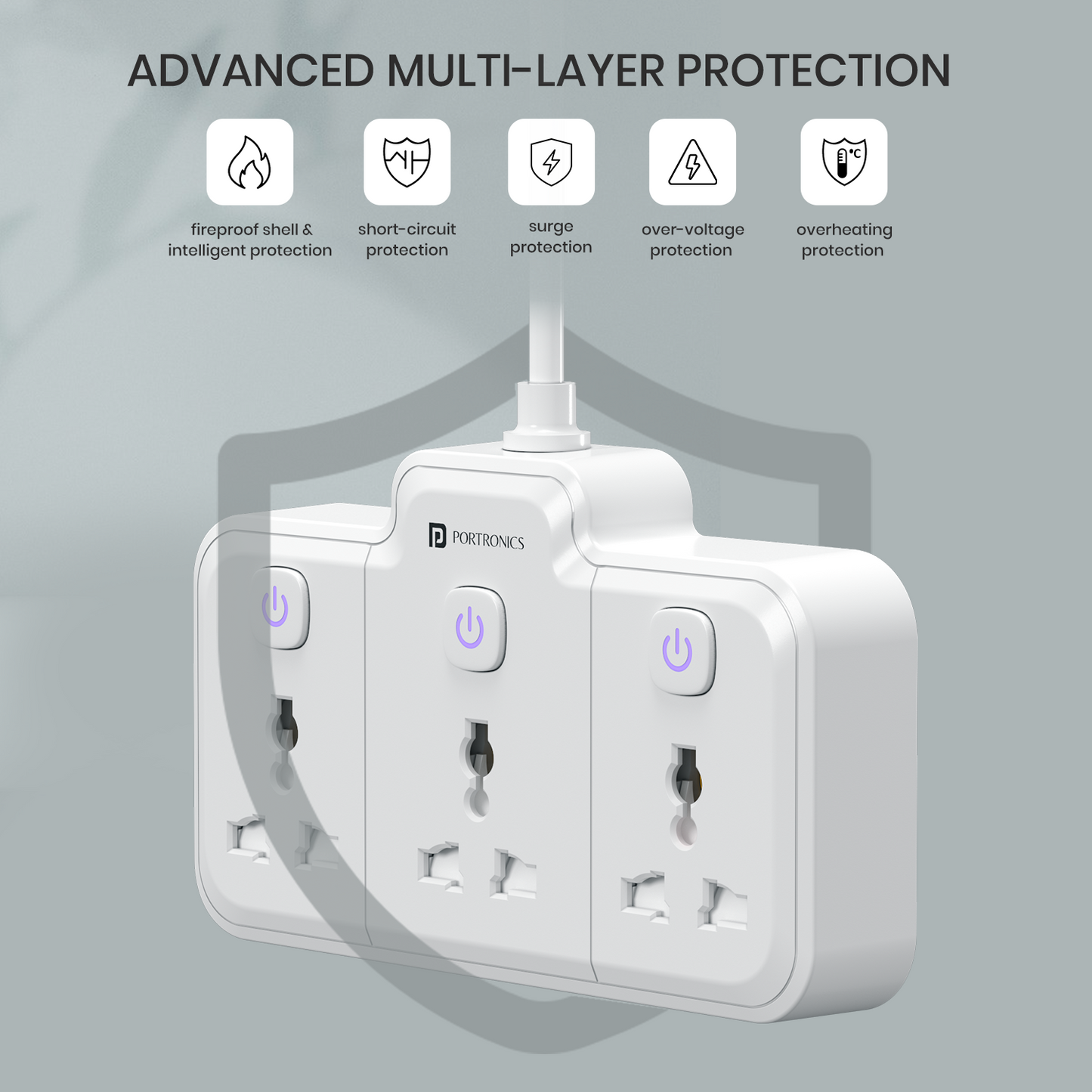 portronics power plate nano power socket extension | compact portable power board for chargers and fast charger adapters | electric extension board for modern workspaces