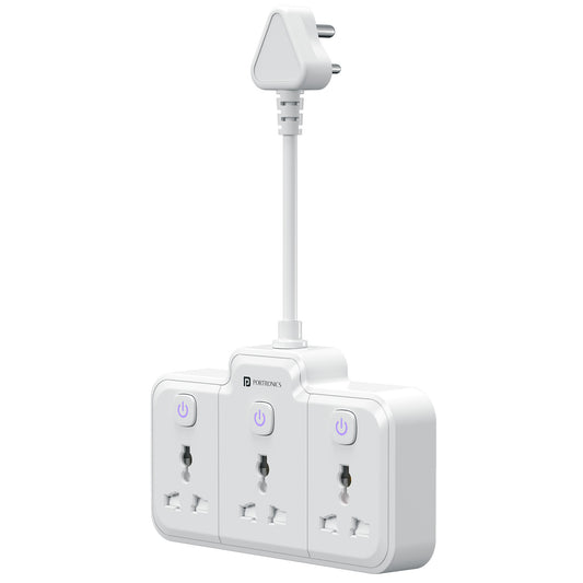 portronics power plate nano power extension board | 3 ac socket power extender with individual switches | portable electric extension board for adapters & chargers