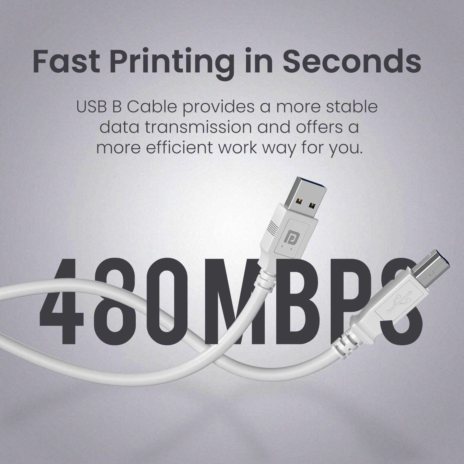 portronics printlink 1.5 computer to printer cable | high quality internal core ensuring stable data transmission | printer cable designed for consistent and reliable print performance