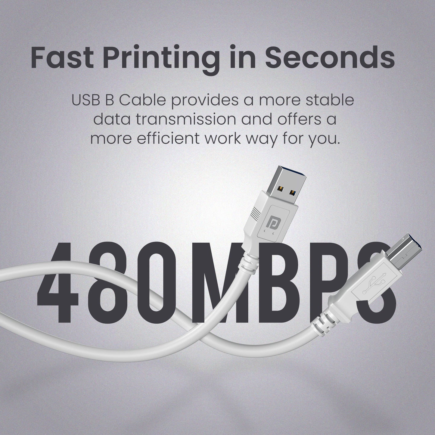 portronics printlink 1.5 computer to printer cable | high quality internal core ensuring stable data transmission | printer cable designed for consistent and reliable print performance