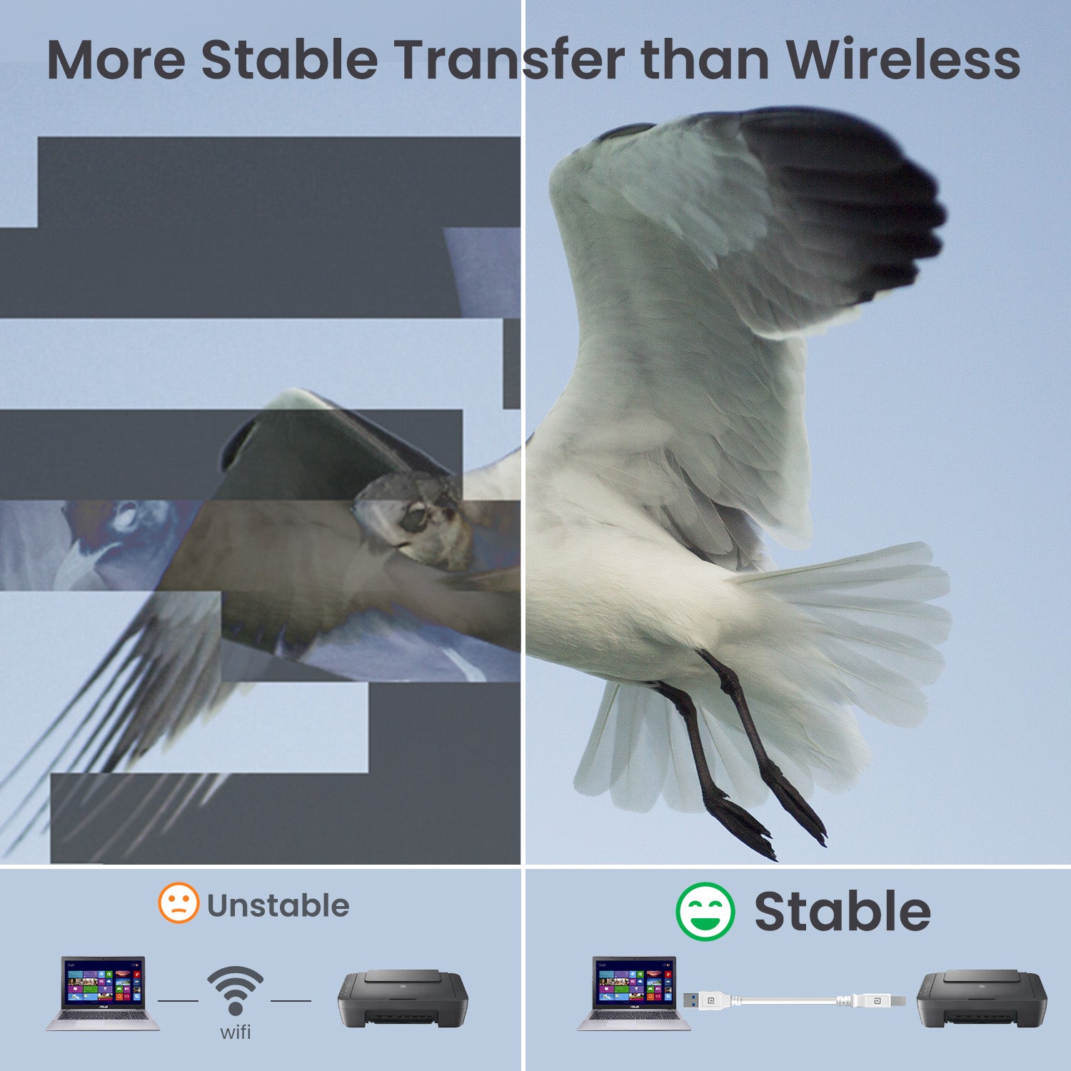portronics printlink 1.5 printer cable | stable usb data transmission between computer and printer | usb b printer cable for everyday printing and scanning tasks
