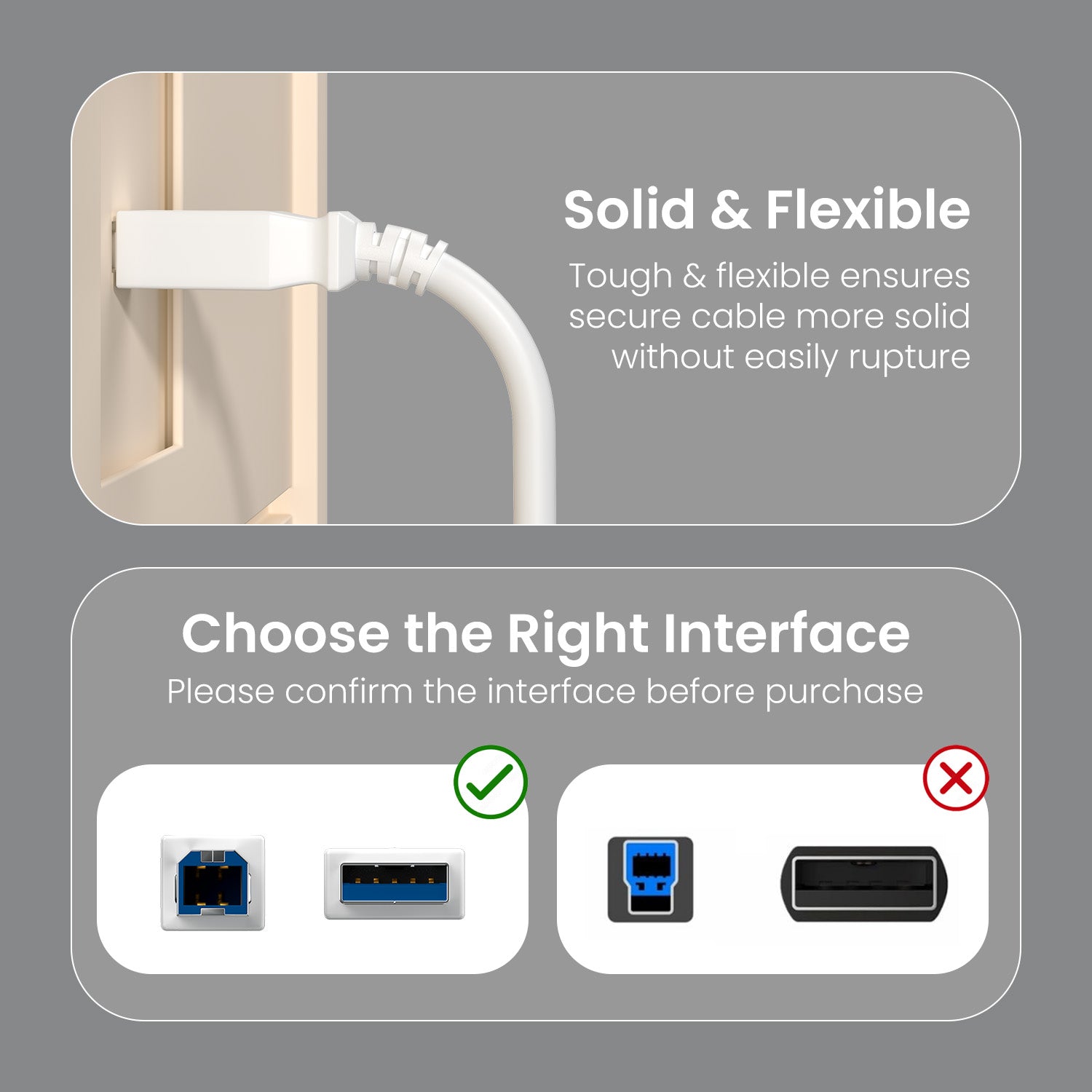 Printlink 5 - USB A To USB B Cable PVC 5M Printer Cable — Portronics