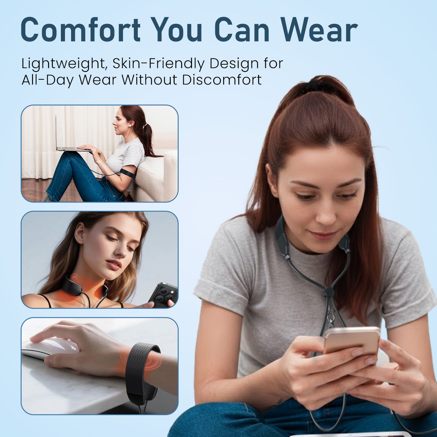 portronics pulse line portable neck massager with 3 modes | neck massager portable | best neck massager for relaxation and stress relief with multiple massage mode settings